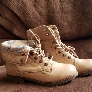 Grayish tan ankle boots